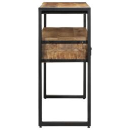 Berkfield Home End Tables Black 120x33x75 cm Solid Mango Wood & Metal in Brown - Size: 120 x 33 x 75 cm - thumbnail 6