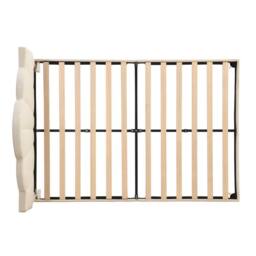 STILVORA Velvet Upholstered Bed 4ft6 with Adjustable Headboard in Beige - Size: Double - thumbnail 7
