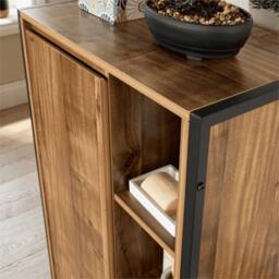 Nordara Floor Standing Bathroom Storage Cabinet Single Door in Brown - thumbnail 3