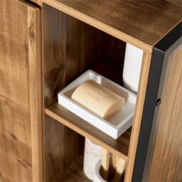 Nordara Floor Standing Bathroom Storage Cabinet Single Door in Brown - thumbnail 2