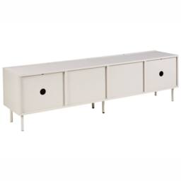 Wyld and Coco Cashmere 4-Door TV Stand - MDF Cabinet with Metal Legs in Beige - thumbnail 6