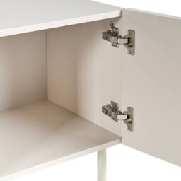 Wyld and Coco Cashmere 4-Door TV Stand - MDF Cabinet with Metal Legs in Beige - thumbnail 7