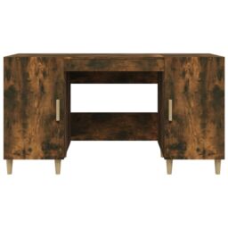 Berkfield Home Desk Smoked Oak 140x50x75 cm Engineered Wood in Brown - Size: 140 x 50 x 75 cm - thumbnail 6