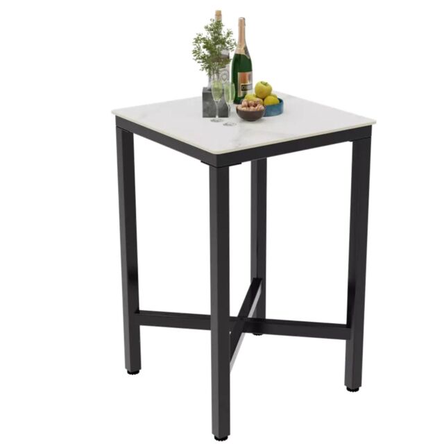 FURNOS Industrial Tall Square Bar Table in White - image 1