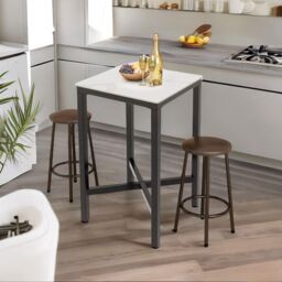 FURNOS Industrial Tall Square Bar Table in White - thumbnail 2