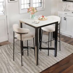 FURNOS Industrial Tall Square Bar Table in White - thumbnail 5