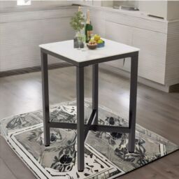 FURNOS Industrial Tall Square Bar Table in White - thumbnail 4