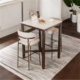 FURNOS Industrial Tall Square Bar Table in White - thumbnail 3