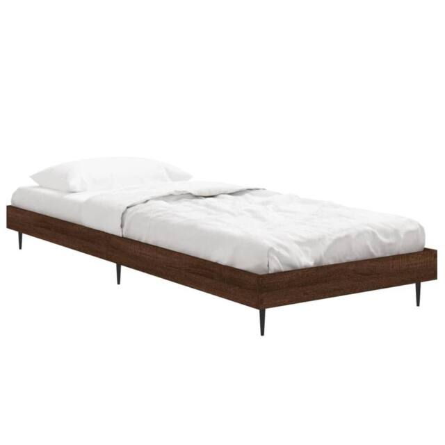 Berkfield Home Durable Bed Frame Brown Oak 75x190 cm Small Single Engineered Wood - image 1