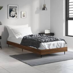 Berkfield Home Durable Bed Frame Brown Oak 75x190 cm Small Single Engineered Wood - thumbnail 2