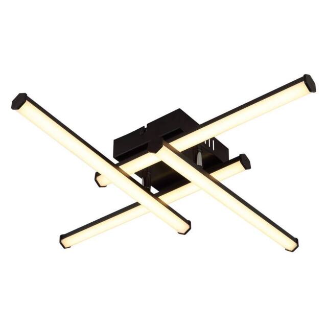 Netlighting Kirina Integrated LED Semi Flush Ceiling Light Matt Black 4x LED 3000K - image 1