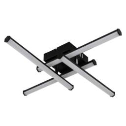 Netlighting Kirina Integrated LED Semi Flush Ceiling Light Matt Black 4x LED 3000K - thumbnail 2