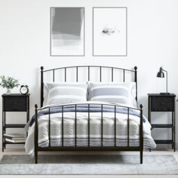 Berkfield Home Bedside Cabinets 2 pcs Black Oak 34x36x70 cm Engineered Wood in Brown - Size: 34 x 36 x 70 cm - thumbnail 1