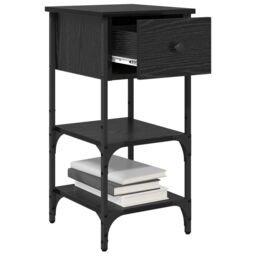 Berkfield Home Bedside Cabinets 2 pcs Black Oak 34x36x70 cm Engineered Wood in Brown - Size: 34 x 36 x 70 cm - thumbnail 3