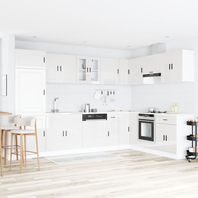"Berkfield Home Sink Base Cabinet¬†""Porto"" with Sink High Gloss White 80x46x84, 5 cm¬†Engineered Wood"