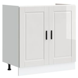 "Berkfield Home Sink Base Cabinet¬†""Porto"" with Sink High Gloss White 80x46x84, 5 cm¬†Engineered Wood" - thumbnail 4