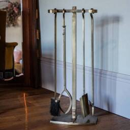 Ivyline Fireside Companion Set Brass H72cm W28.5cm in Metallics - thumbnail 2