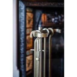 Ivyline Fireside Companion Set Brass H72cm W28.5cm in Metallics - thumbnail 5