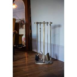Ivyline Fireside Companion Set Brass H72cm W28.5cm in Metallics - thumbnail 3