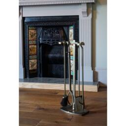 Ivyline Fireside Companion Set Brass H72cm W28.5cm in Metallics - thumbnail 4