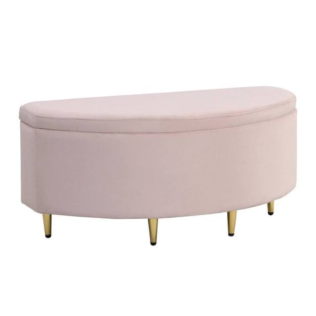 VOGREX Velvet Storage Ottoman Bench 90x190cm in Light Pink - Size: 90x190 cm - image 1