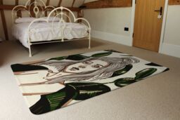 Benjamin Tate Design Young Woman In Tropical Leaves Designer Rug in Natural - Size: Large - thumbnail 3