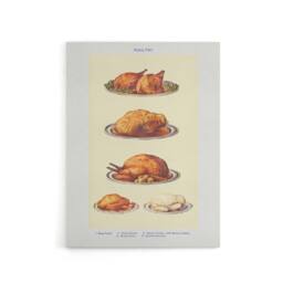"Artery8 Poultry Dishes Vintage Kitchen Mrs Beeton Canvas Wall Art Print in Yellow - Size: W12"" x H16""" - thumbnail 1