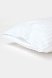 Homescapes Cotton Stripe Kids Pillowcases 40 x 60 cm 330 Thread Count, 2 Pack in White - thumbnail 2