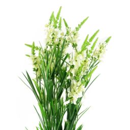 Leaf Pack of 6 x 80cm White Larkspur Artifical Stem - Size: 6 x 80 cm - thumbnail 1