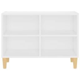 Berkfield Home TV Cabinet with Solid Wood Legs White 69.5x30x50 cm - thumbnail 4