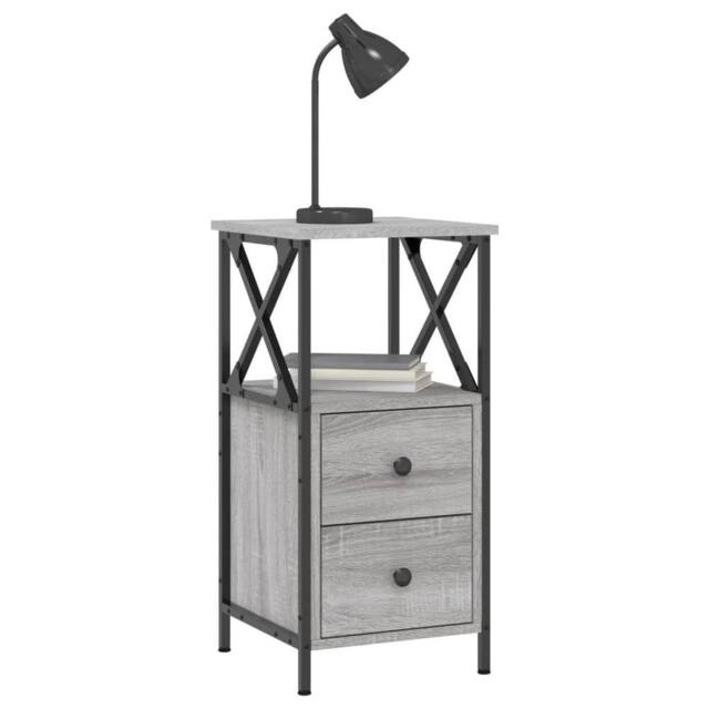 Berkfield Home Durable Bedside Cabinet Grey Sonoma 34x35.5x70 cm Engineered Wood - image 1