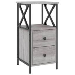 Berkfield Home Durable Bedside Cabinet Grey Sonoma 34x35.5x70 cm Engineered Wood - thumbnail 3
