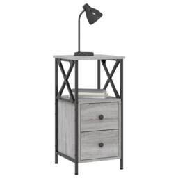 Berkfield Home Durable Bedside Cabinet Grey Sonoma 34x35.5x70 cm Engineered Wood - thumbnail 1