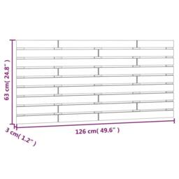 Berkfield Home Wall Headboard Black 126x3x63 cm Solid Wood Pine - Size: 126 x 3 x 63 cm - thumbnail 8