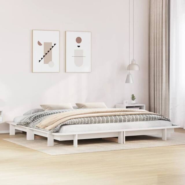 Berkfield Home Bed Frame without Mattress White 180x200 cm Super King Solid Wood Pine - image 1