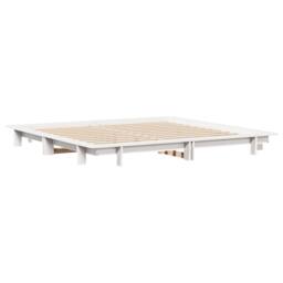 Berkfield Home Bed Frame without Mattress White 180x200 cm Super King Solid Wood Pine - thumbnail 3