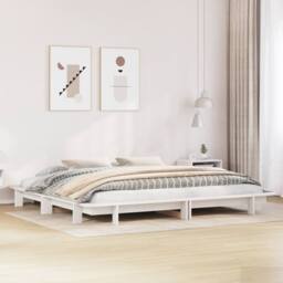 Berkfield Home Bed Frame without Mattress White 180x200 cm Super King Solid Wood Pine - thumbnail 1