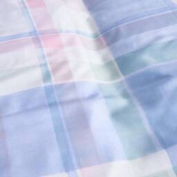 OHS Watercolour Check Reversible Microfibre Duvet Cover Bedding Set in Blue - Size: Double - thumbnail 5