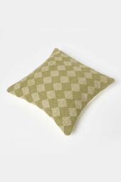 Homescapes Lima Handwoven Textured Green Cushion - Size: 45 cm x 45 cm - thumbnail 5