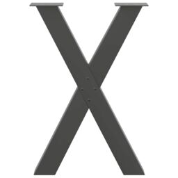 Berkfield Home Dining Table Legs X-Shaped 2 pcs Anthracite 60x(72-73) cm Steel in Black - thumbnail 5