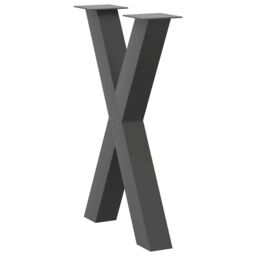 Berkfield Home Dining Table Legs X-Shaped 2 pcs Anthracite 60x(72-73) cm Steel in Black - thumbnail 4