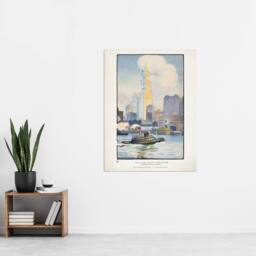 "Artery8 The Woolworth Building from the Ferry Elmer Wall Art Poster Print in White - Size: W12"" x H16""" - thumbnail 4