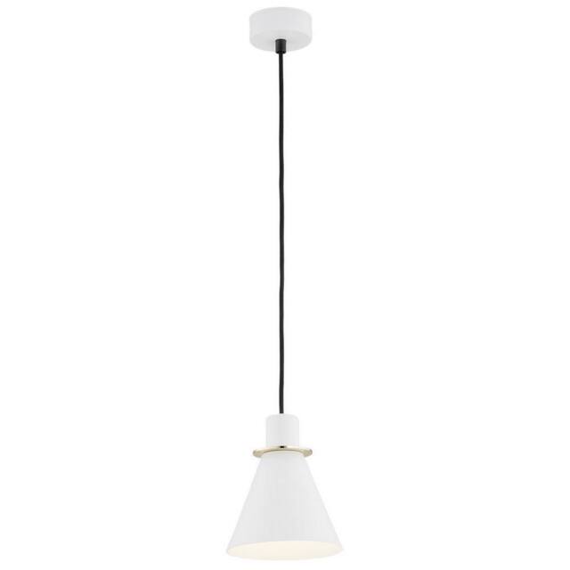 Netlighting Beverly Dome Pendant Ceiling Light White Structure Brass Elements - image 1