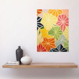 "Artery8 Wall Art Print Colourful Slices of Star Fruit Bright Watercolour Painting Abstract Carambola Kitchen Artwork Poster - Size: W18"" x H24""" - thumbnail 2