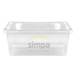 simpa 45L Stackable Plastic Storage Boxes - Set of 5 in Clear - thumbnail 2
