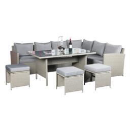 The Knutsford 9 Seat Corner Rattan Dining Set