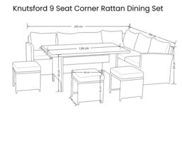 Outdoor Living The Knutsford 9 Seat Corner Rattan Dining Set in Grey - thumbnail 7
