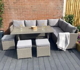 Outdoor Living The Knutsford 9 Seat Corner Rattan Dining Set in Grey - thumbnail 3