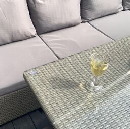 Outdoor Living The Knutsford 9 Seat Corner Rattan Dining Set in Grey - thumbnail 4