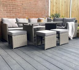 Outdoor Living The Knutsford 9 Seat Corner Rattan Dining Set in Grey - thumbnail 5